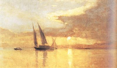 Francois Bocion Sunset at the Lake of Geneva (nn02 oil painting picture